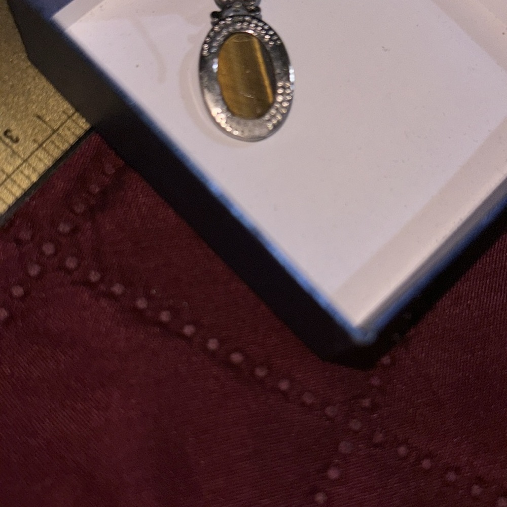 Tiger Eye Dangle pierced earrings vintage - Picture 2 of 7